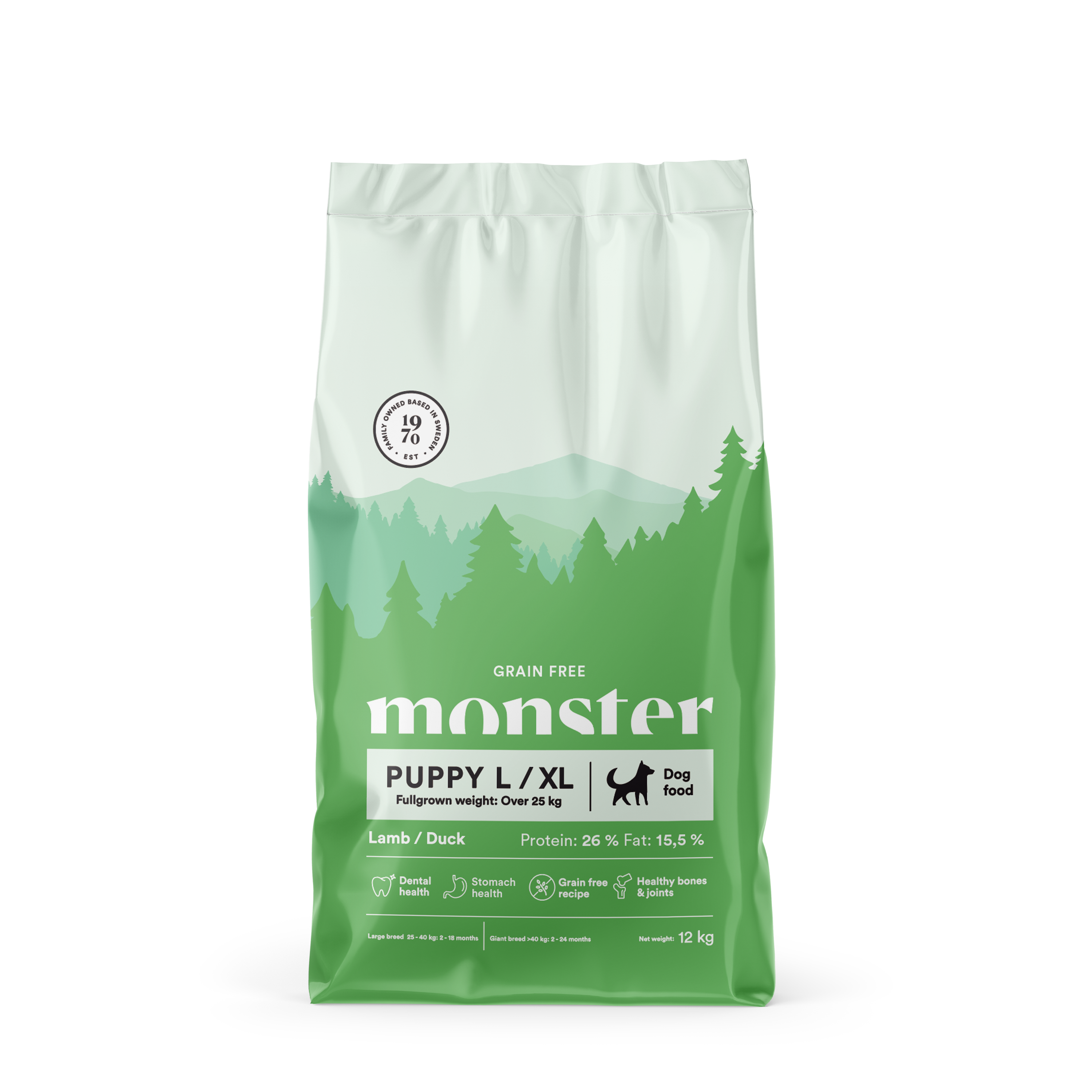Monster Dog GF Puppy L/XL Lamb/Duck 12 kg