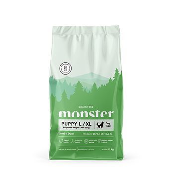 Monster Dog GF Puppy L/XL Lamb/Duck 12 kg