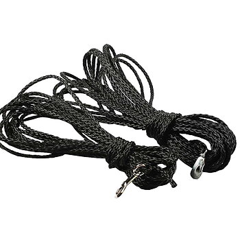 Spårlina 15 m 8 mm svart flätad