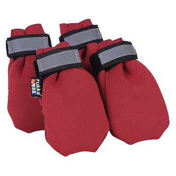 Rukka Pets Neoprene Booties – hundskor i neopren, röda (4-pack)