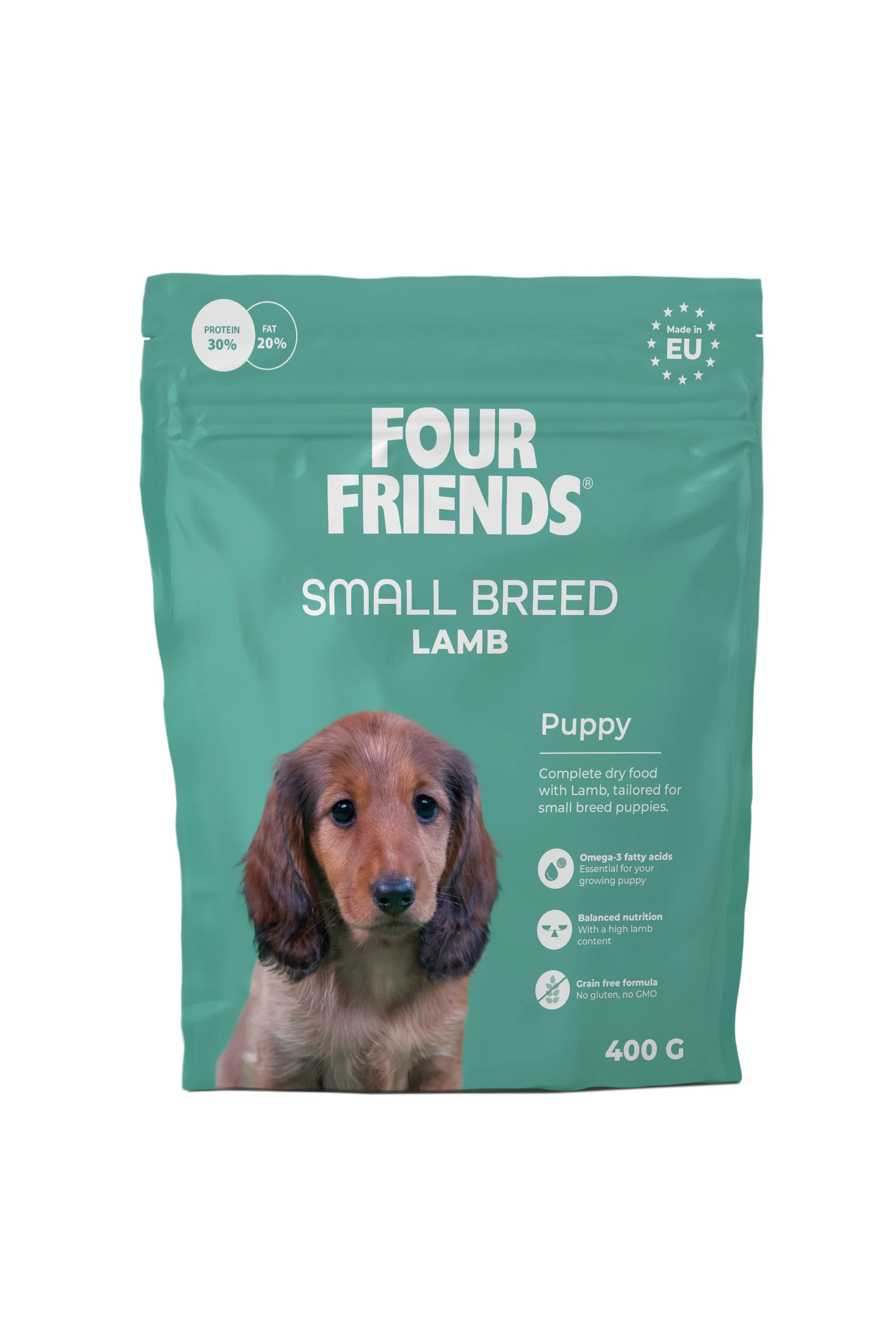 Four Friends Dog Small Breed Puppy Lamb 400 g