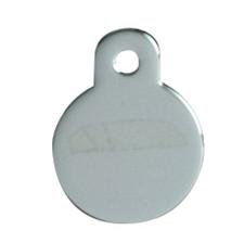 ID-Bricka: Liten Cirkel, krom (silver)