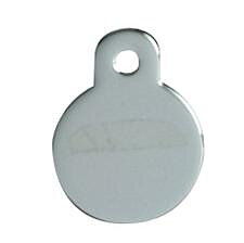ID-Bricka: Liten Cirkel, krom (silver)