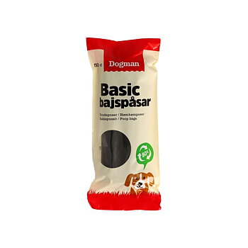 Dogman Basic Bajspåsar 50-pack Svart - 80 % återvunnen plast