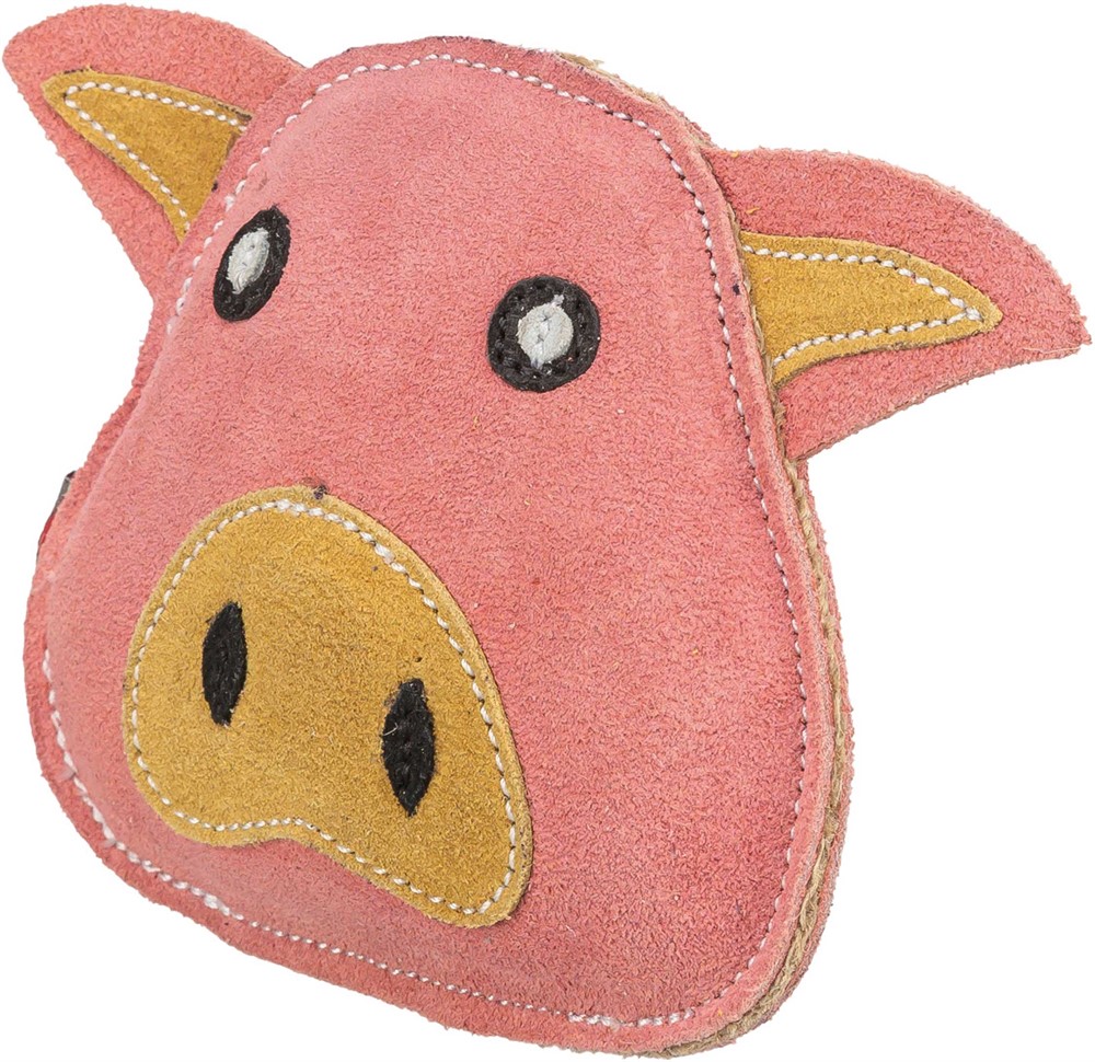 Trixie Gris i läder med pip 19 cm