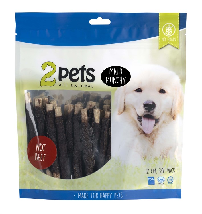2pets Tuggpinne mald nötkött 12 cm – 30-pack, 400 g