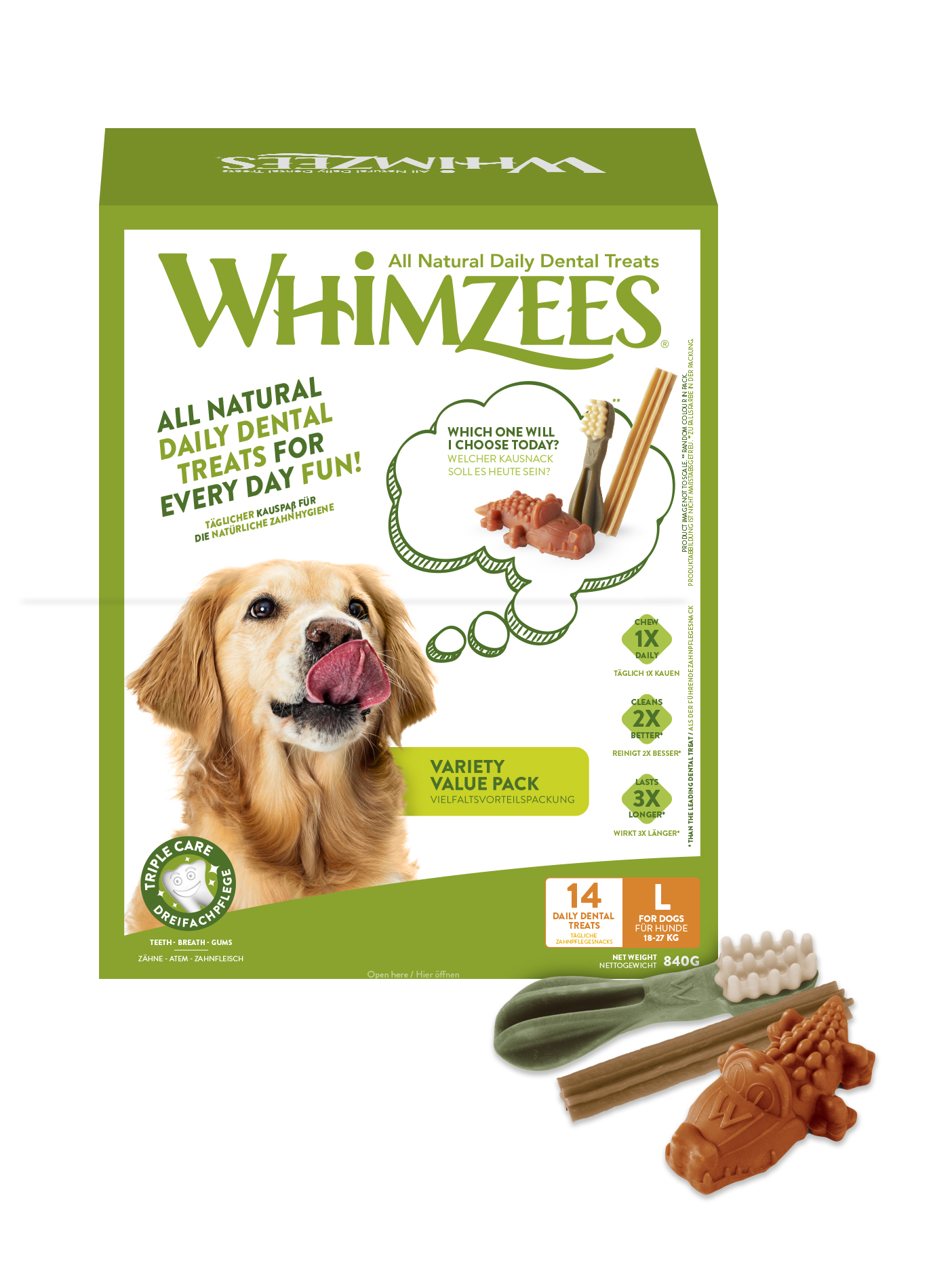 Whimzees Variety Value Box - S,  M och L - 4