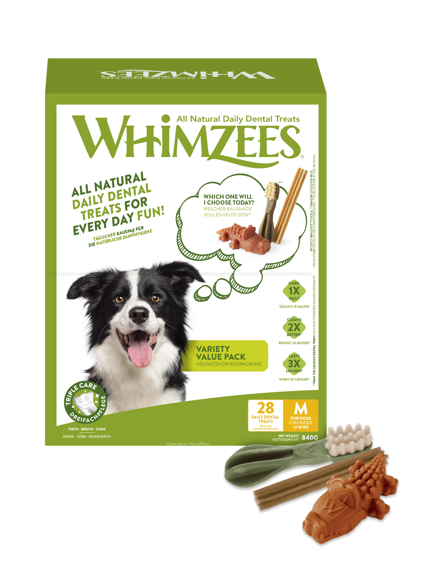 Whimzees Variety Value Box - S,  M och L - 3