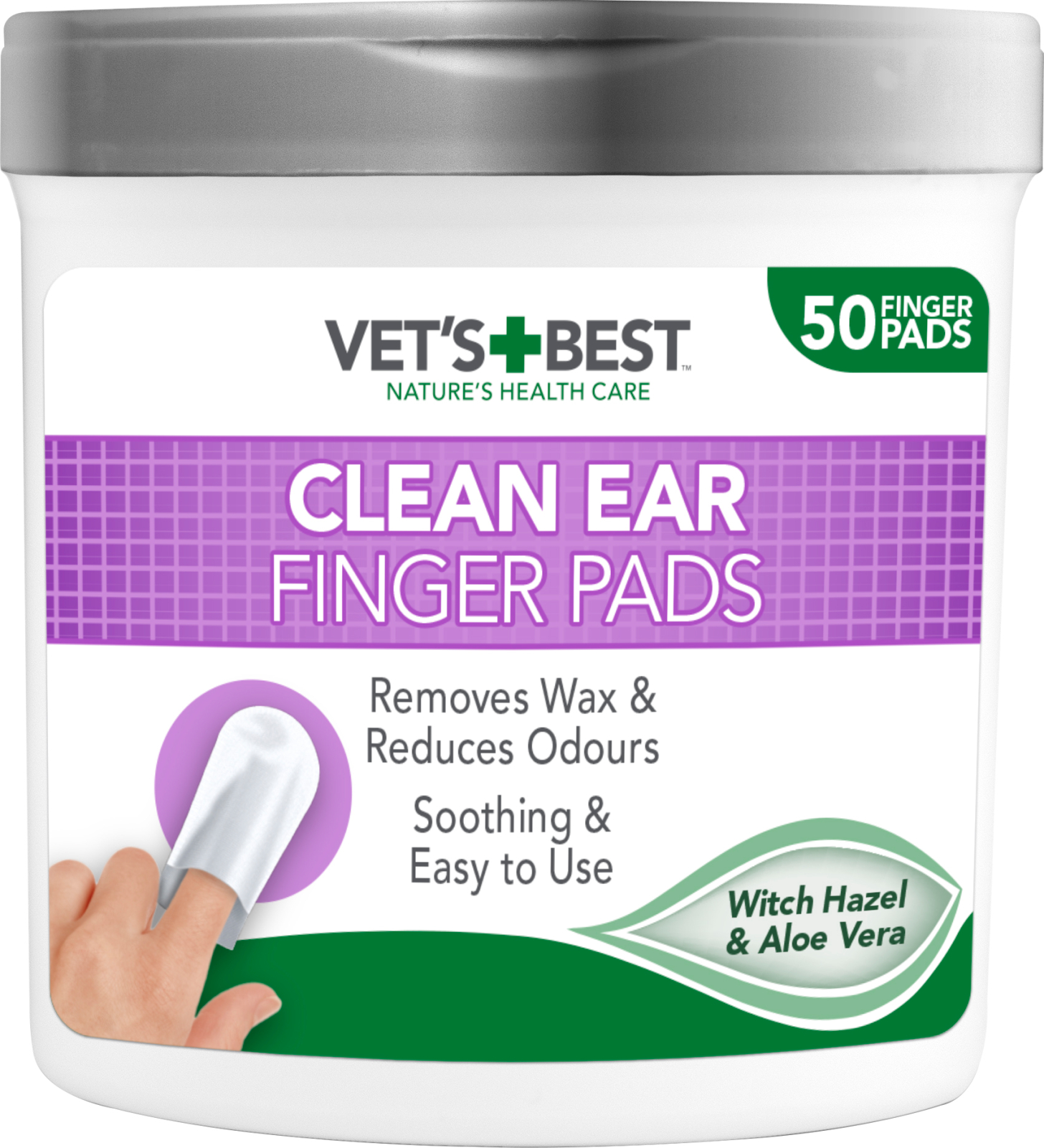 Vet's Best Clean fingertutor för öronvård, 50 st
