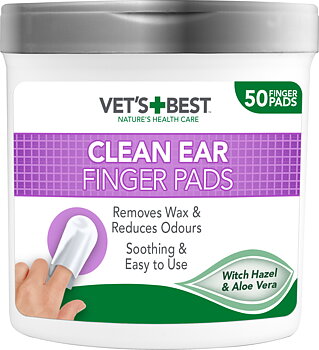 Vet's Best Clean fingertutor för öronvård, 50 st