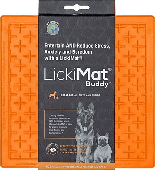 LickiMat Buddy orange 20 × 20 cm – slickmatta