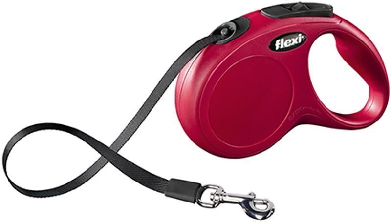 Flexi New Classic M 5 m band – röd, upp till 25 kg