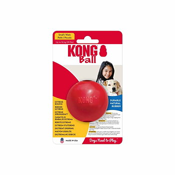 Kong Ball med hål S 6,5 cm – röd gummiboll