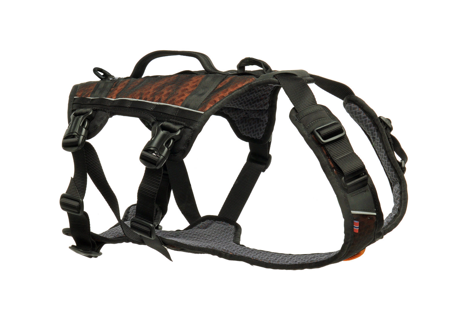 Non-stop dogwear Rock harness long, svart/orange, S