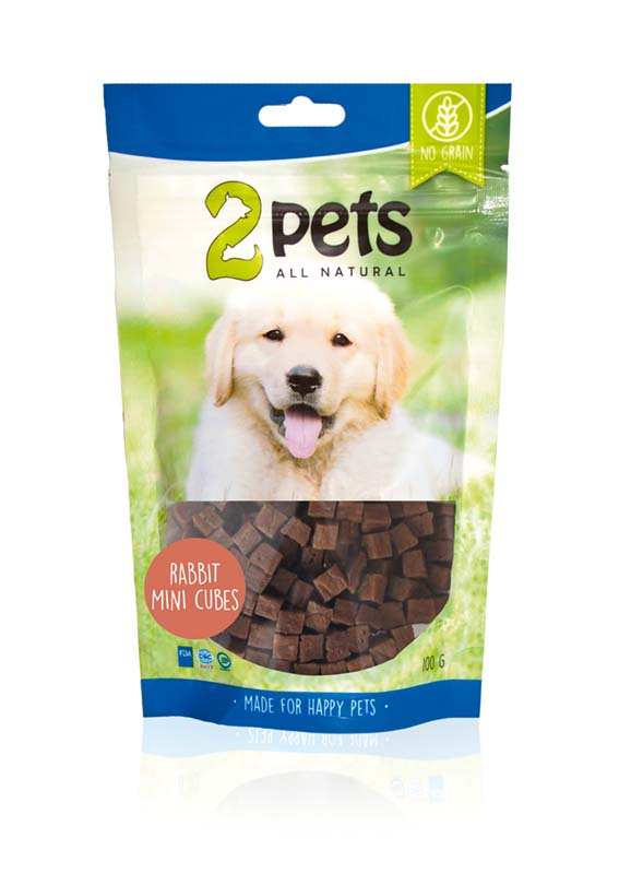 2pets Dogsnack Rabbit MiniCubes 100 gr