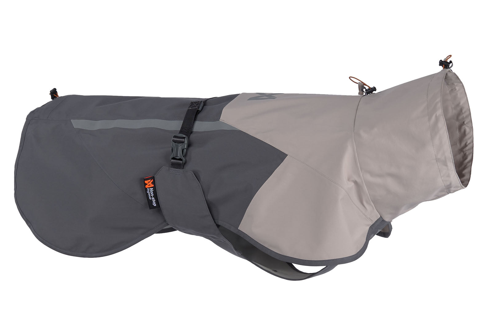 Non-stop dogwear Fjord raincoat 2.0, grå - regntäcke