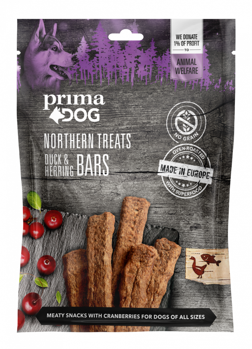 PrimaDog Northern Treats Bars Anka & Strömming 80g