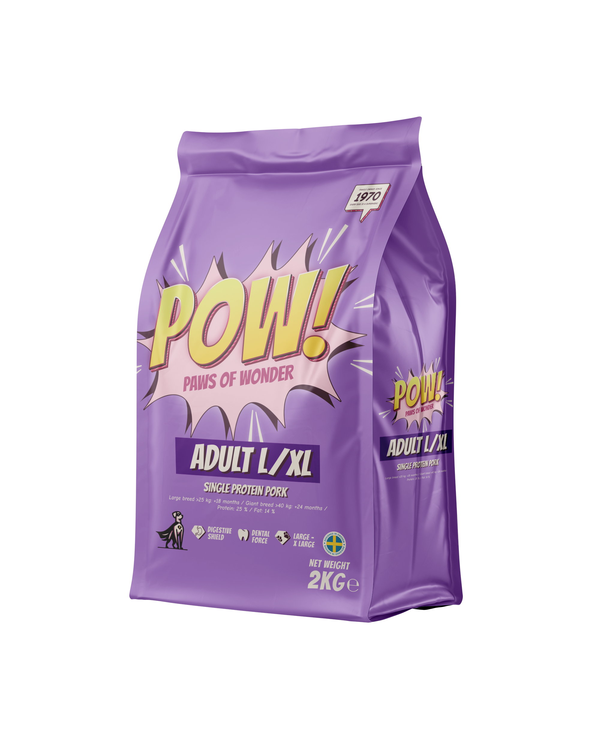 POW! Dog Adult L/XL Pork 2 kg - 3