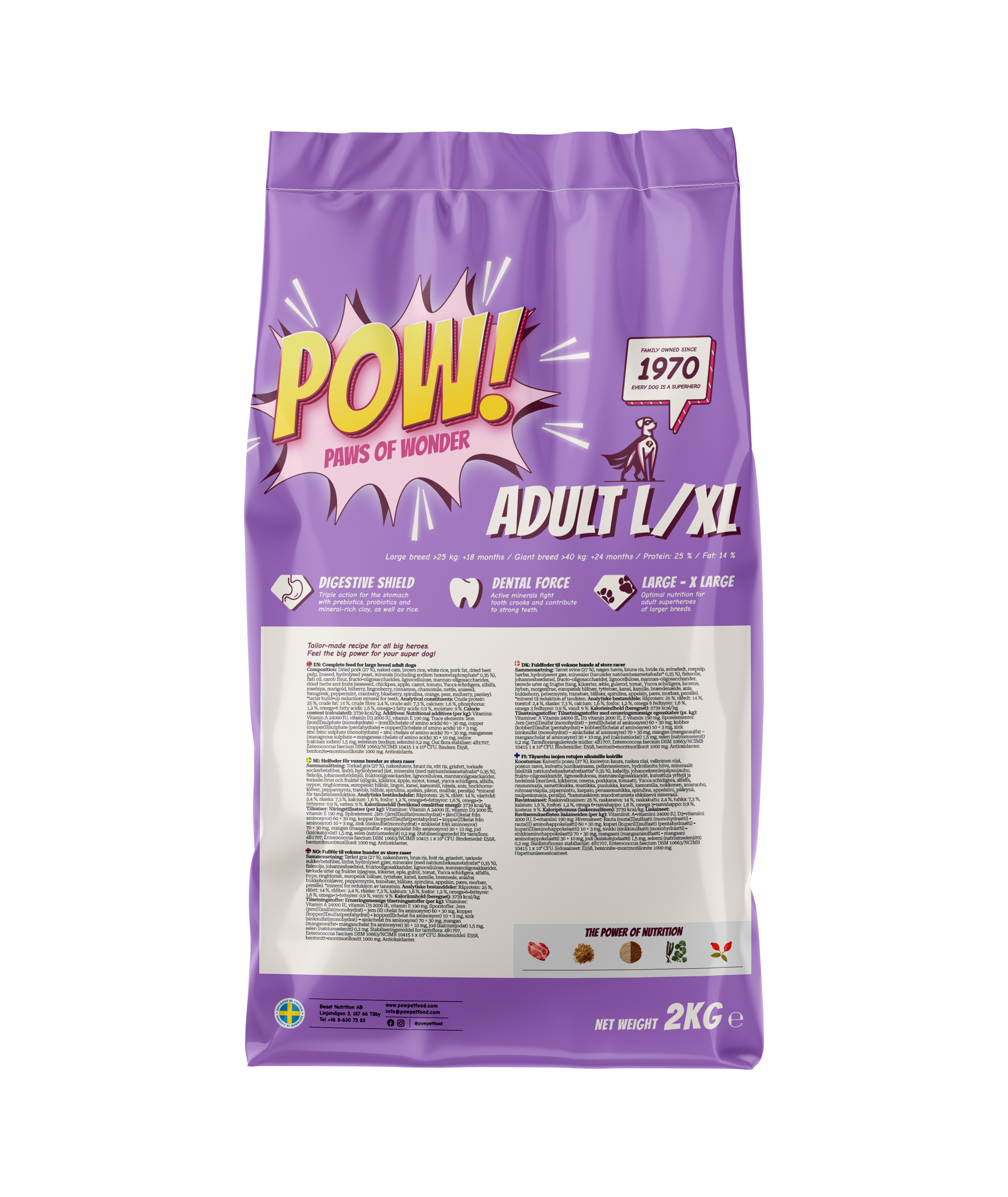 POW! Dog Adult L/XL Pork 2 kg - 4