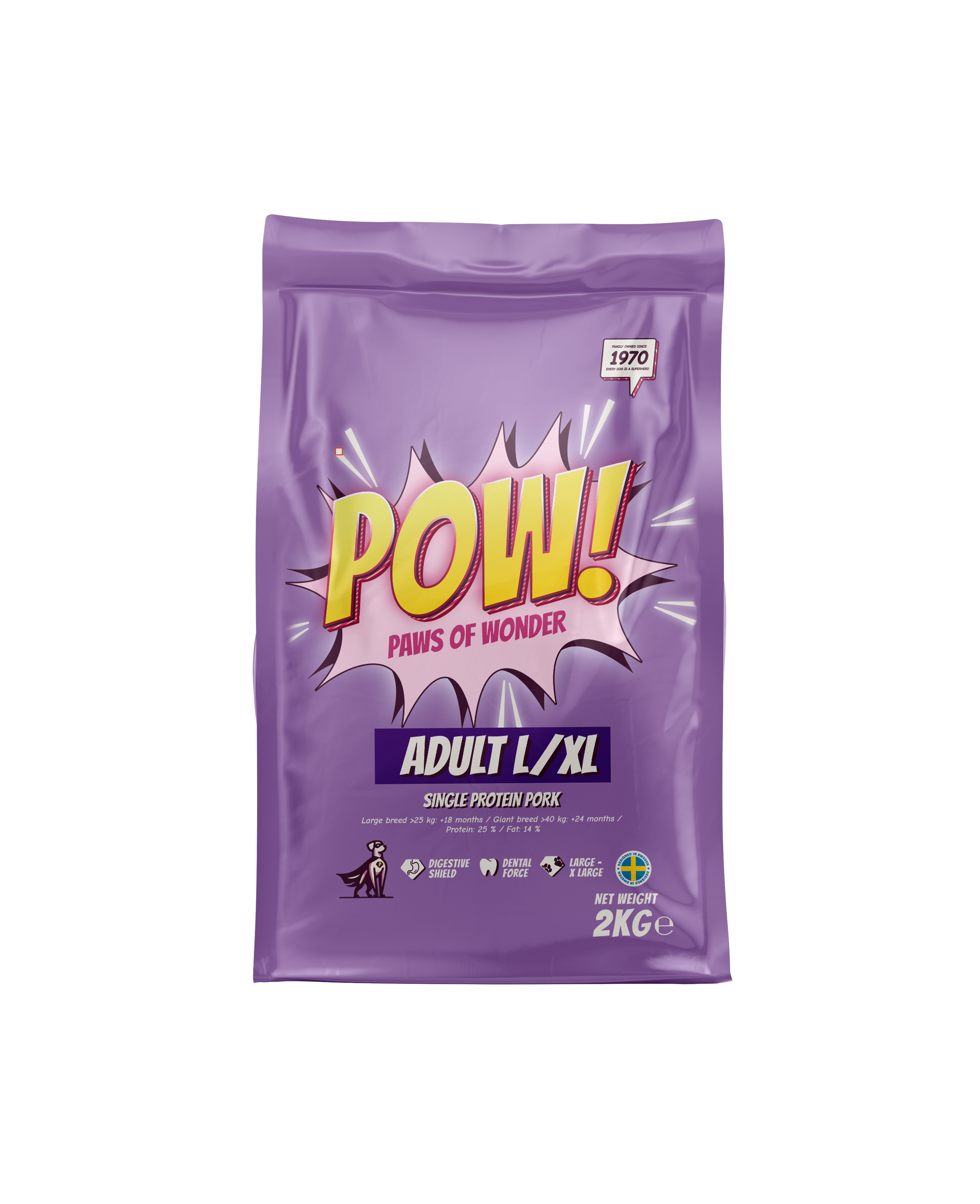 POW! Dog Adult L/XL Pork 2 kg