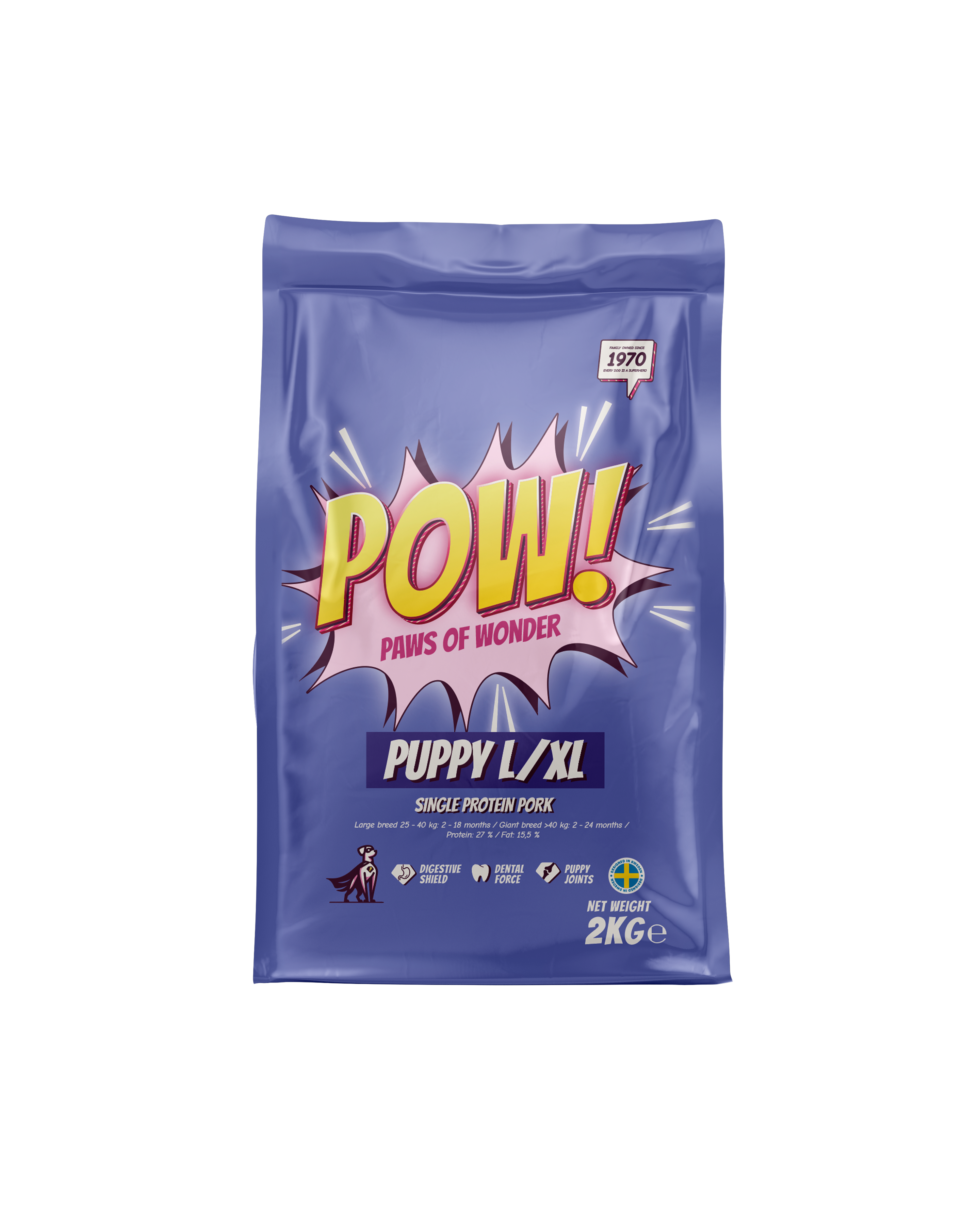 POW! Dog Puppy L/XL Pork 2 kg