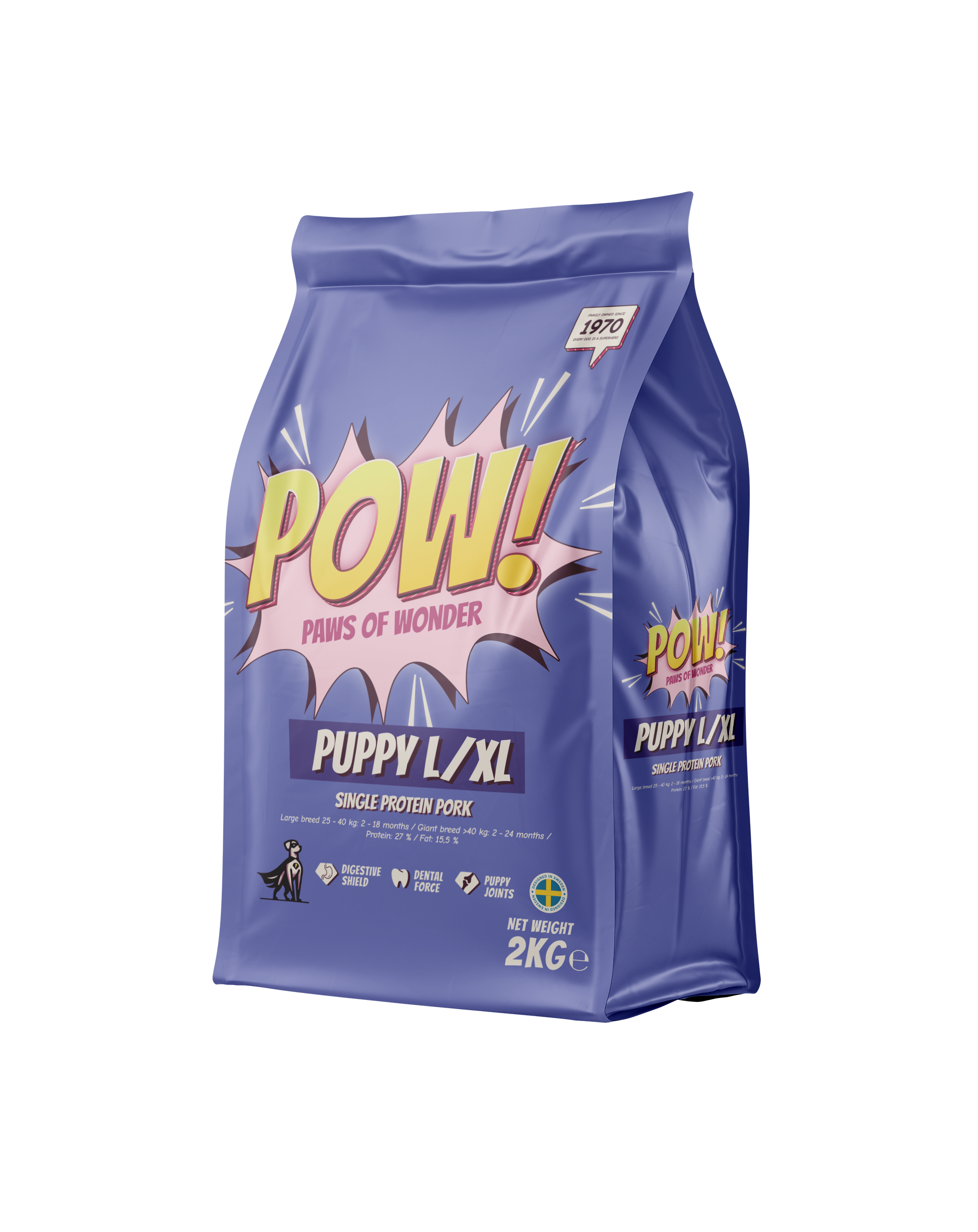 POW! Dog Puppy L/XL Pork 2 kg - 3