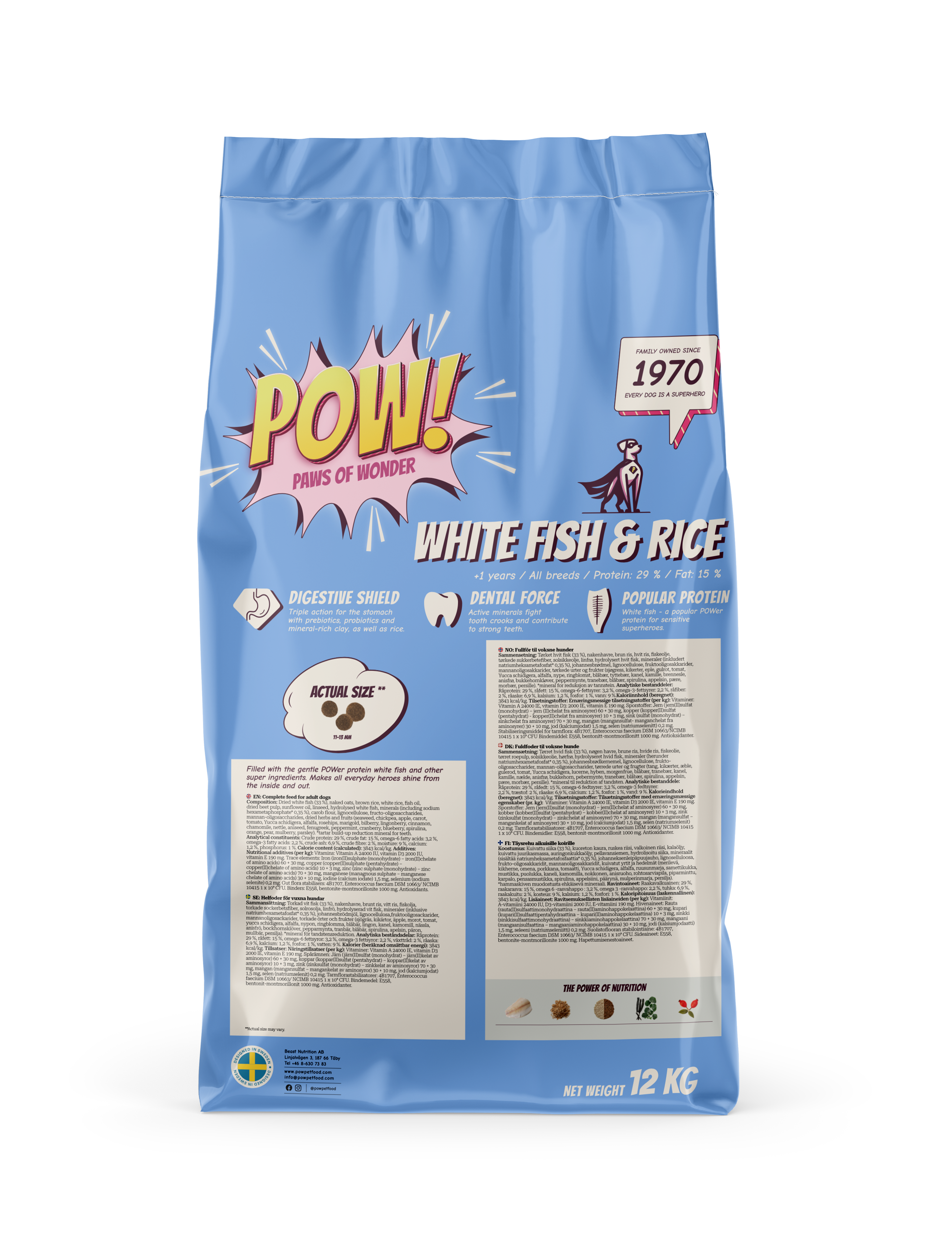 POW! Dog Adult White Fish 12 kg - 4