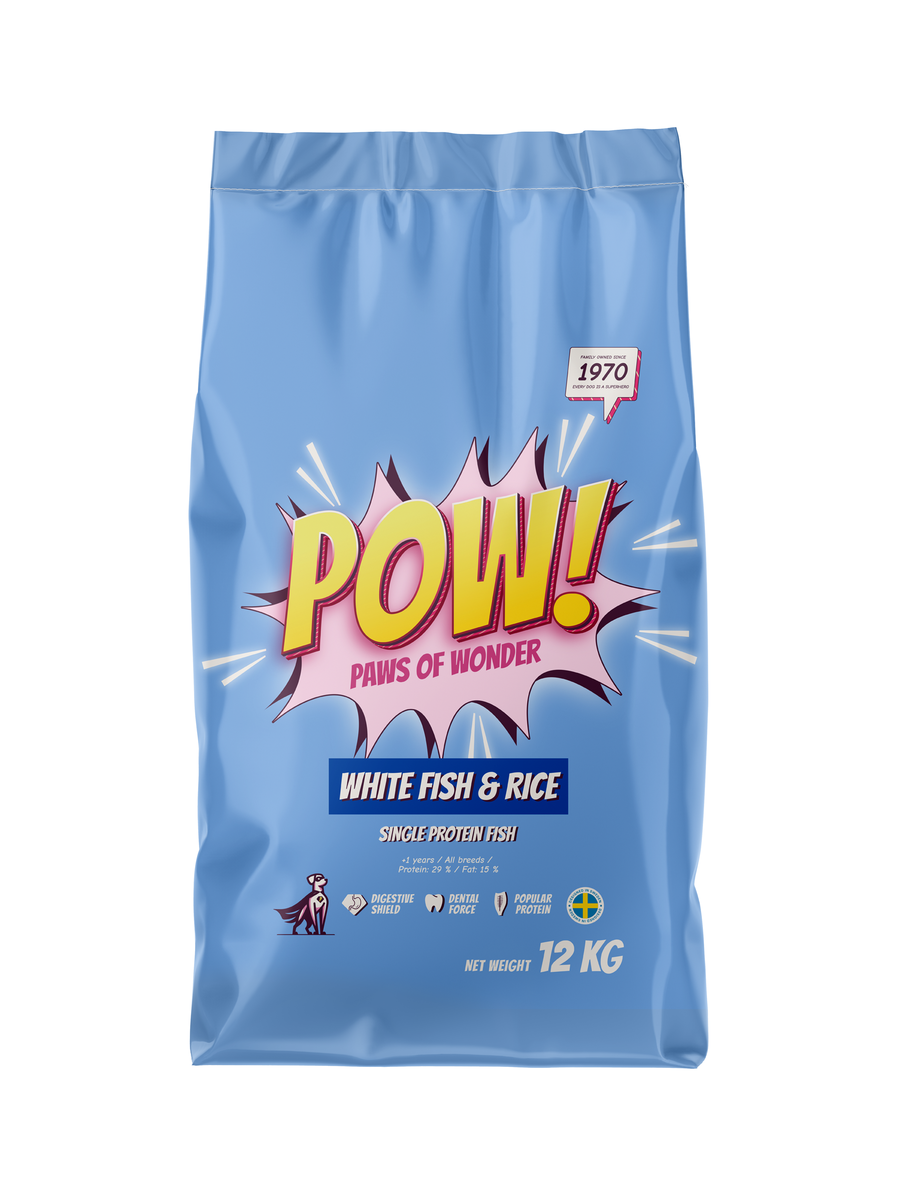 POW! Dog Adult White Fish 12 kg