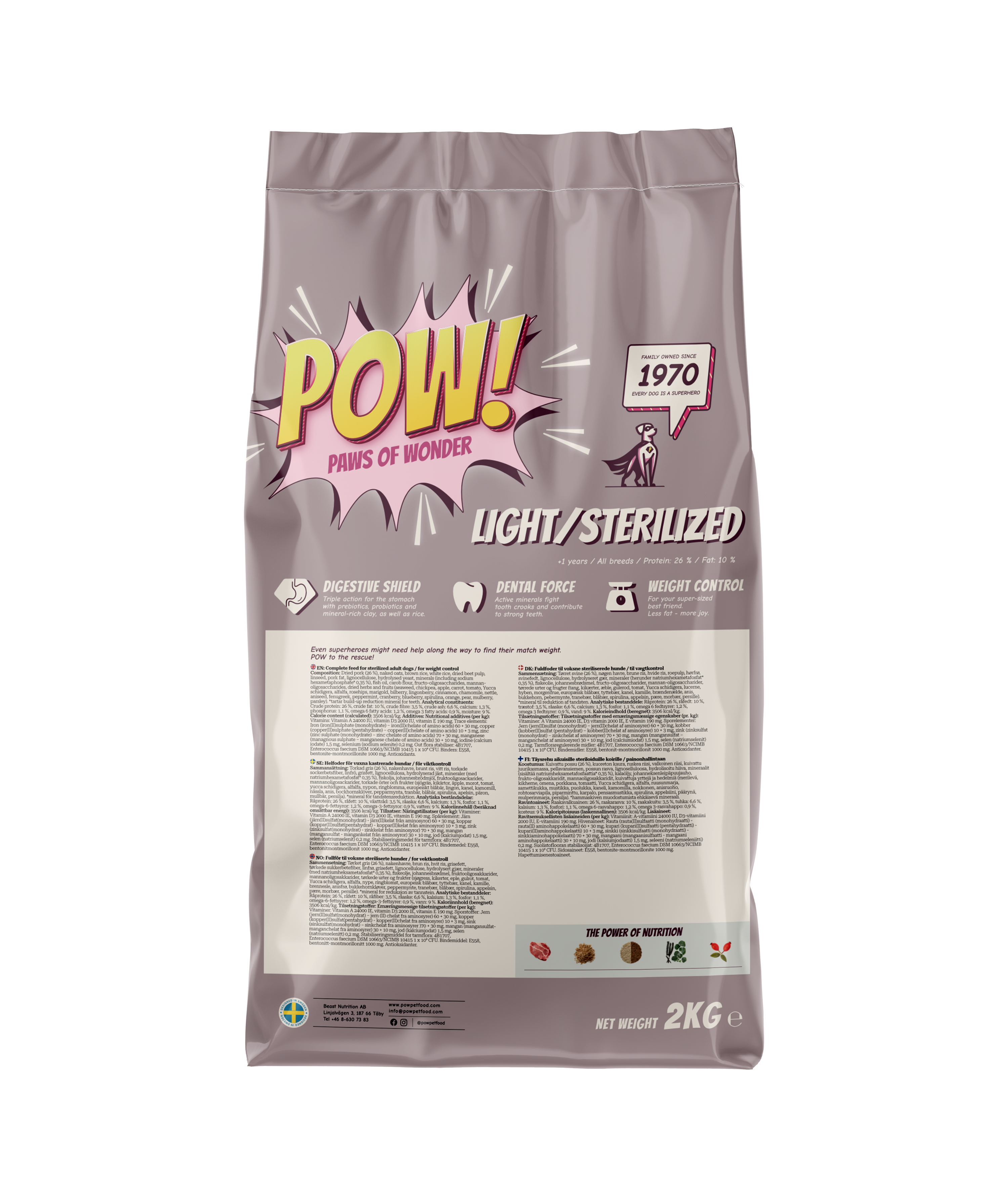POW! Dog Light/Sterilized 2 kg - 4