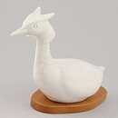Gunnar Nylund (1953) White Grebe Bird with Streamlined Form 25/15 cm