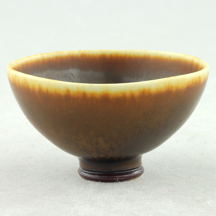 Berndt Friberg (1959) Unique Brown Haresfur Bowl 4,5 cm