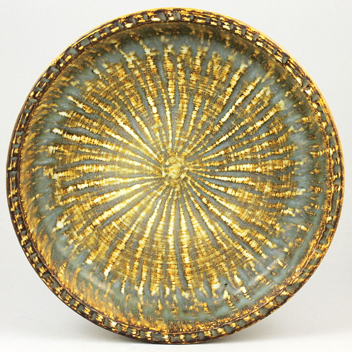 グナー・ニールンド  Birkaシリーズ  イエロー／ブラウンの丸いボウル  26cm  1965年