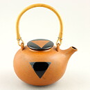 Inger Persson (Stream 1986) Brown Swelling Teapot with Black Decor 15 cm
