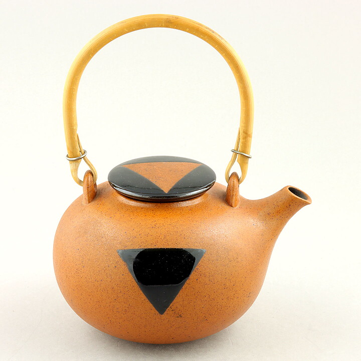 Inger Persson (Stream 1986) Brown Swelling Teapot with Black Decor 15 cm