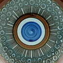 Christina Campbell (Amanda 1968) Three Plates with Blue/Brown Flower Decor 20/4 cm
