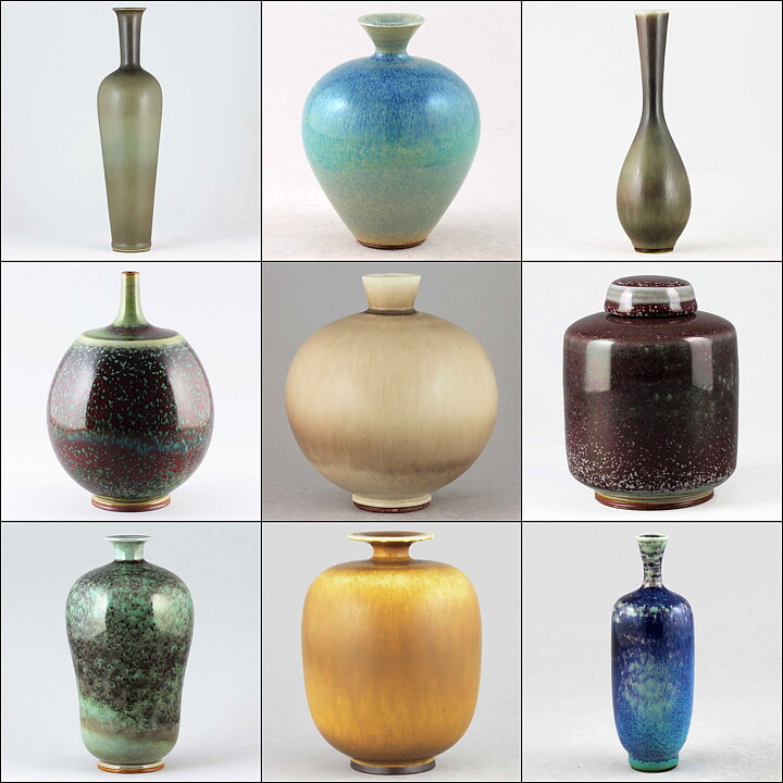 ベルント・フリーベリ  一点もの  ブラウンのベース  兎毫斑  (16cm) 1965年