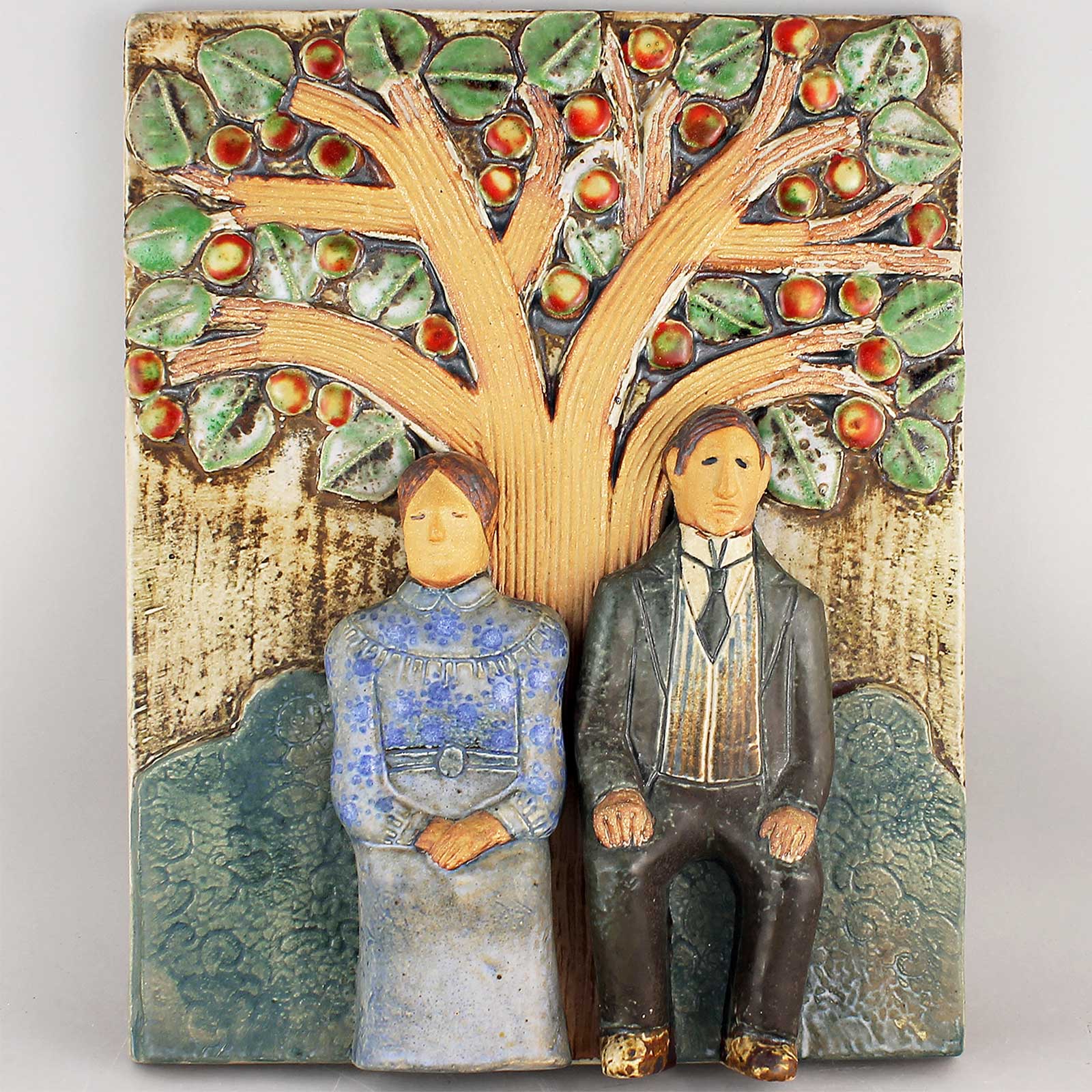 リサラーソン Wall Plaquesシリーズ リンゴの木 Apple Tree 陶板 1977年 (2)