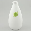 Sven Wejsfelt (1970s) White Vase with Green Leaf Relief 19 cm