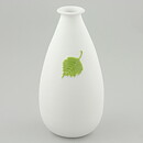Sven Wejsfelt (1970s) White Vase with Green Leaf Relief 19 cm