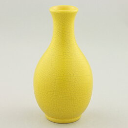 Eva Jancke-Björk (1950s) Vase with Yellow Craquelure Glaze 14 cm