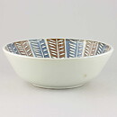 Ingrid Atterberg (Decora 1944) Brown/Blue Bowl with Leaf Relief 22 cm