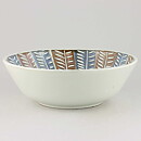 Ingrid Atterberg (Decora 1944) Brown/Blue Bowl with Leaf Relief 22 cm