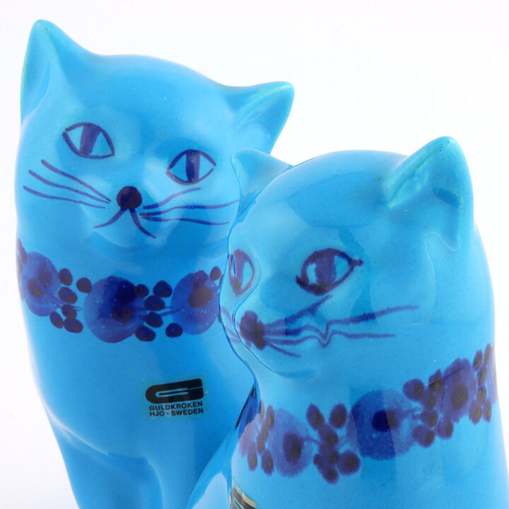 メルタ・グルンディッツ   2匹のターコイズ・キャット 18cm  1970年代 (2)