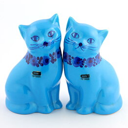 メルタ・グルンディッツ   2匹のターコイズ・キャット 18cm  1970年代 (2)