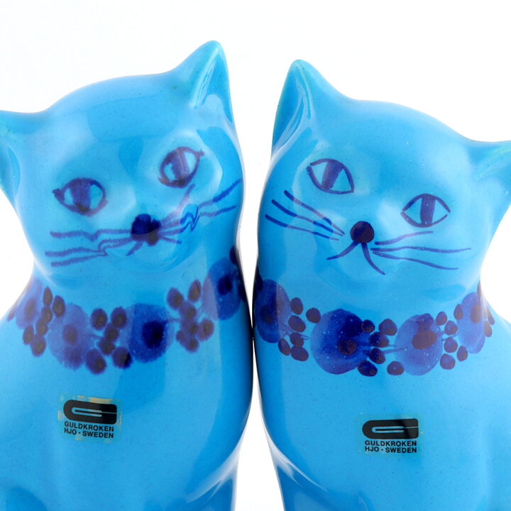 メルタ・グルンディッツ   2匹のターコイズ・キャット 18cm  1970年代 (2)