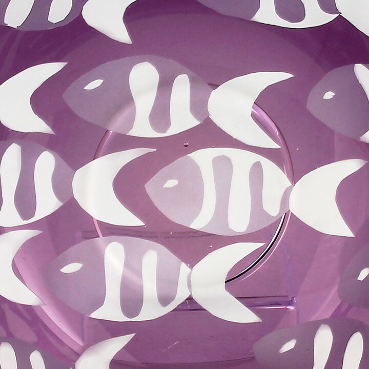 Helene Eiserling (1989) Pink Cased Bowl with Fish Decor 21 cm