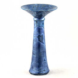 Isak Isaksson (2020) Unique Trumpet Vase with Blue Crystalline Glaze 18 cm
