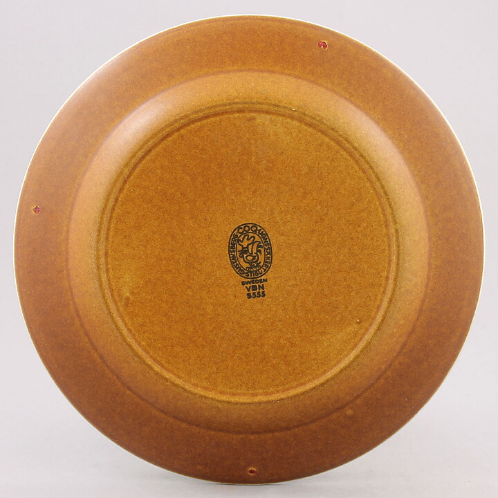 Stig Lindberg (Coq 1966) Brown Sturdy Plate 24 cm  [Sample Images]