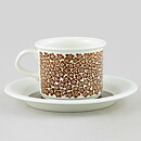 Peter Winquist (Faenza 1970) Coffee Cup with Brown Flower Pattern 10 cm  [Sample Images]