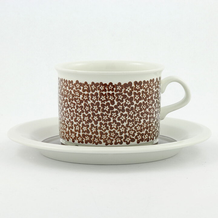 ピーター・ウィンクヴィスト  Faenzaシリーズ  ティーカップ  茶色い花模様  12cm  1970年 (II)  [サンプル画像]